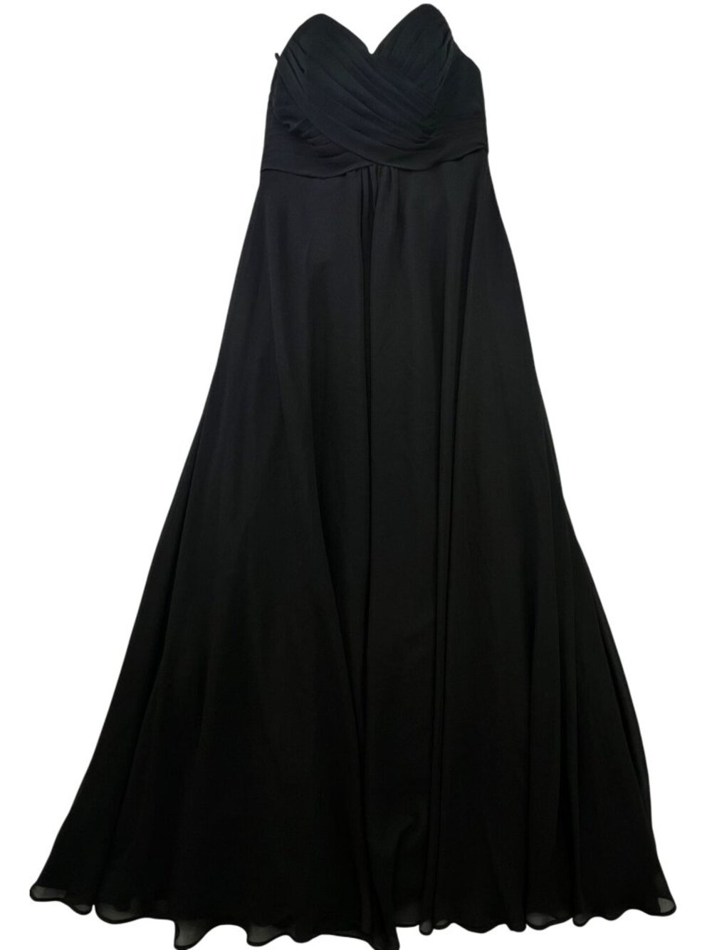 Allure Bridals Women's Strapless Maxi Bridesmaids Dress Sweetheart Neck 16 Black
